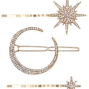 Juno Moon & Star Hair Clip Set | Gold